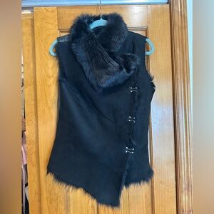 Black muubaa fur vest